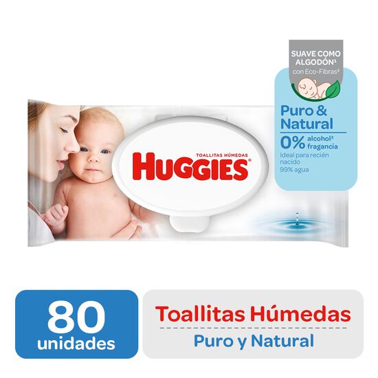 Toallitas Húmedas Huggies Puro&Natural 80 unid